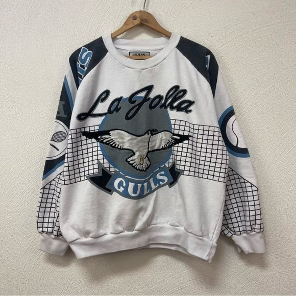 La Jolla Vintage Class A Patched Crew Neck Sz Small